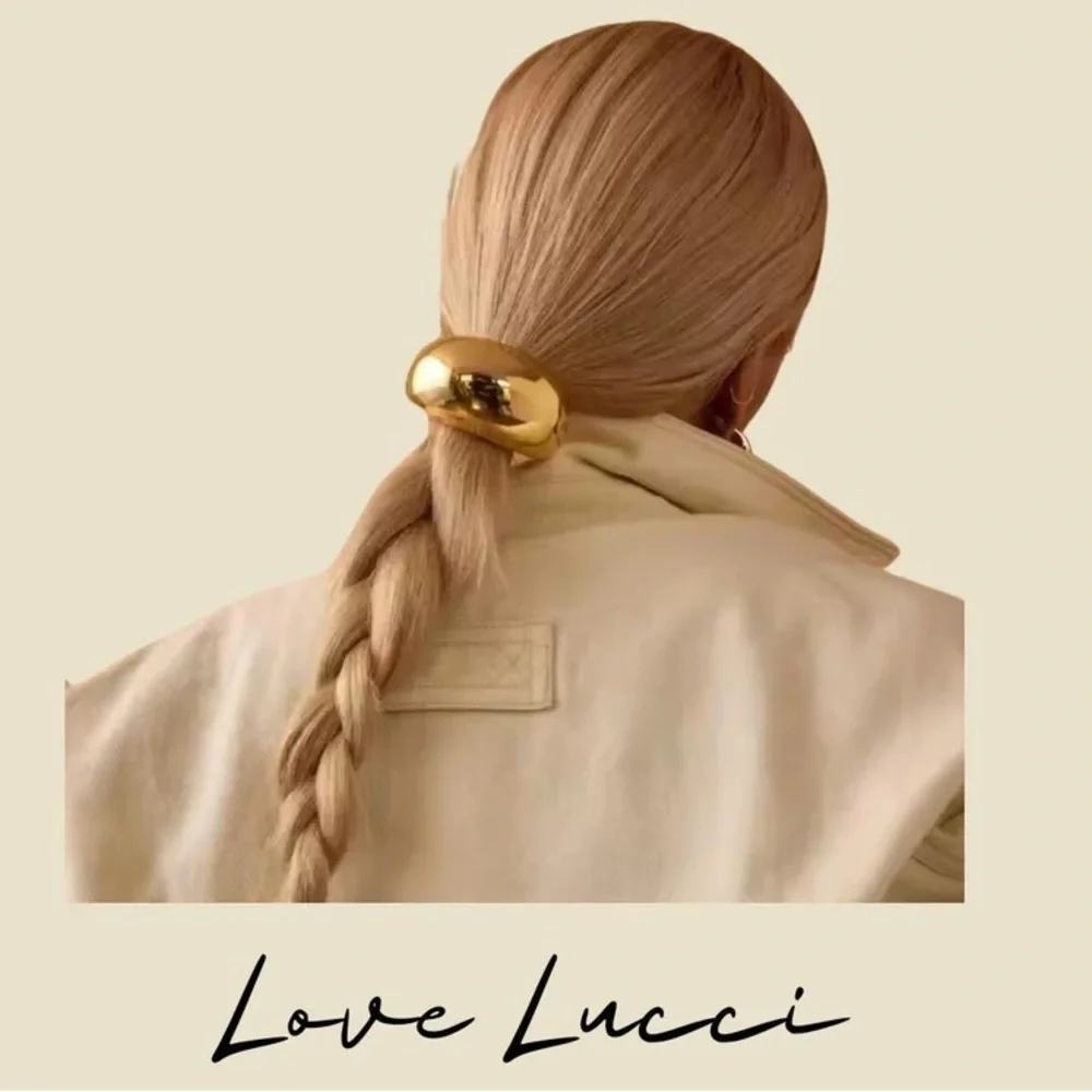 Love Lucci‎ Gold Tone Large Chunky Statement Hair Accessory Ponytail Holder